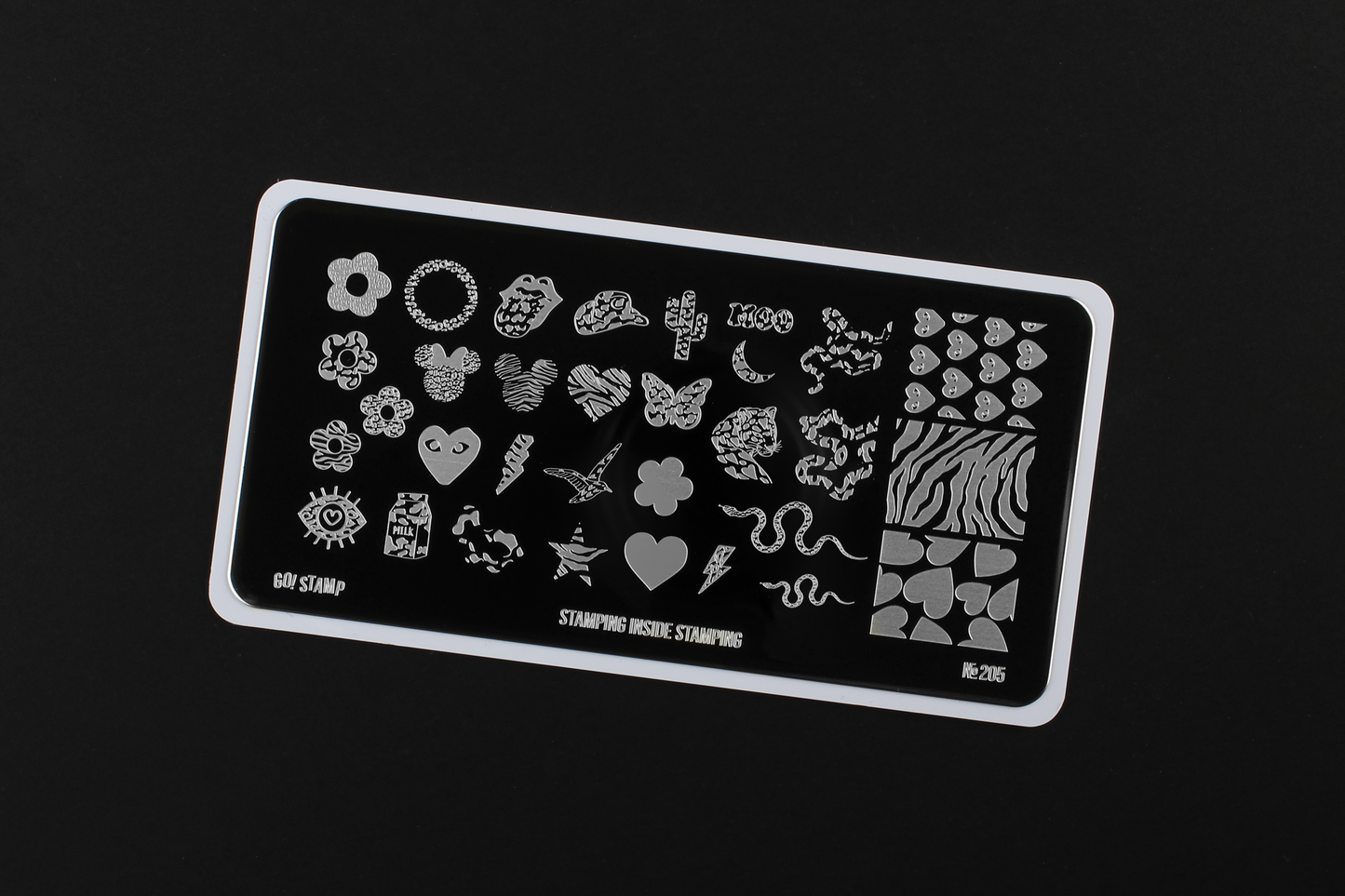 Go!Stamp stamping plate, #205 (Stamping Inside Stamping)