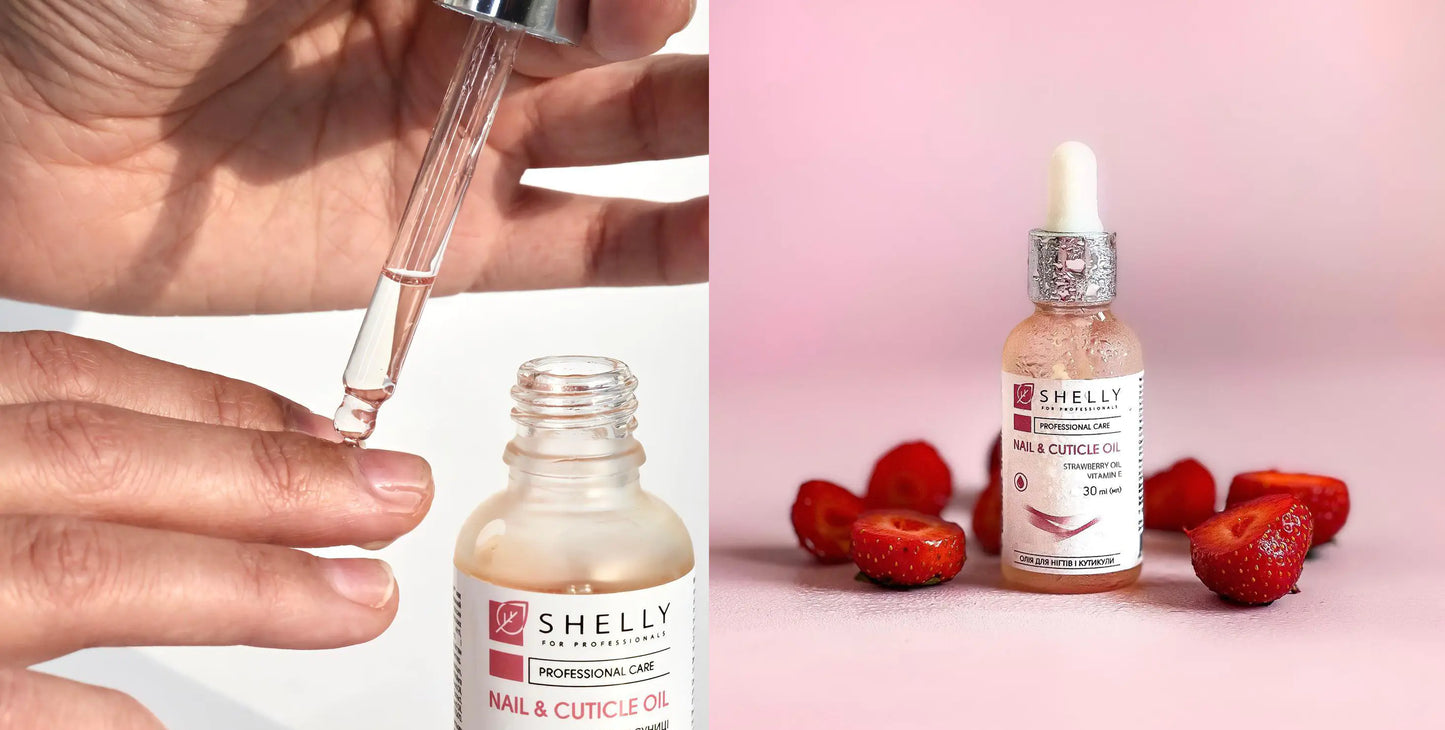 Shelly Nail & Cuticle Oil – Strawberry Extract & Vitamin E, 30 ml