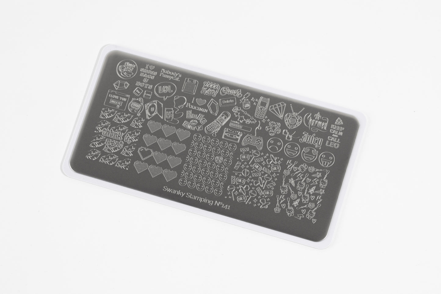 Swanky stamping plate, #141 "90s"