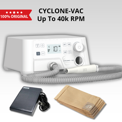 Saeyang Machine Cyclone-VAC – Electric Nail Drill with Built-in Vacuum for Pedicure (40,000 RPM)