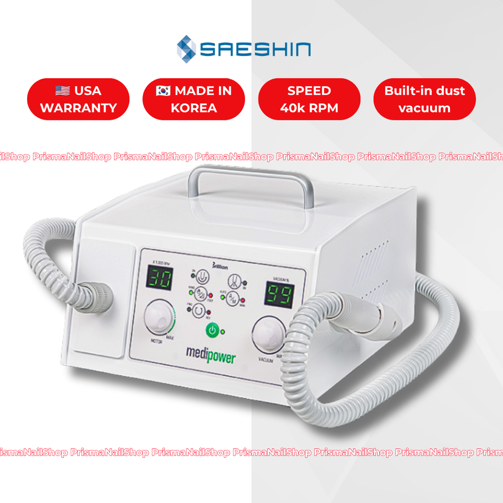 Saeshin Medi Power Pedicure Vacuum Drill Set, 30k RPM