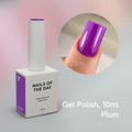 Nails of the Day gel polish bottle with plum color nail polish