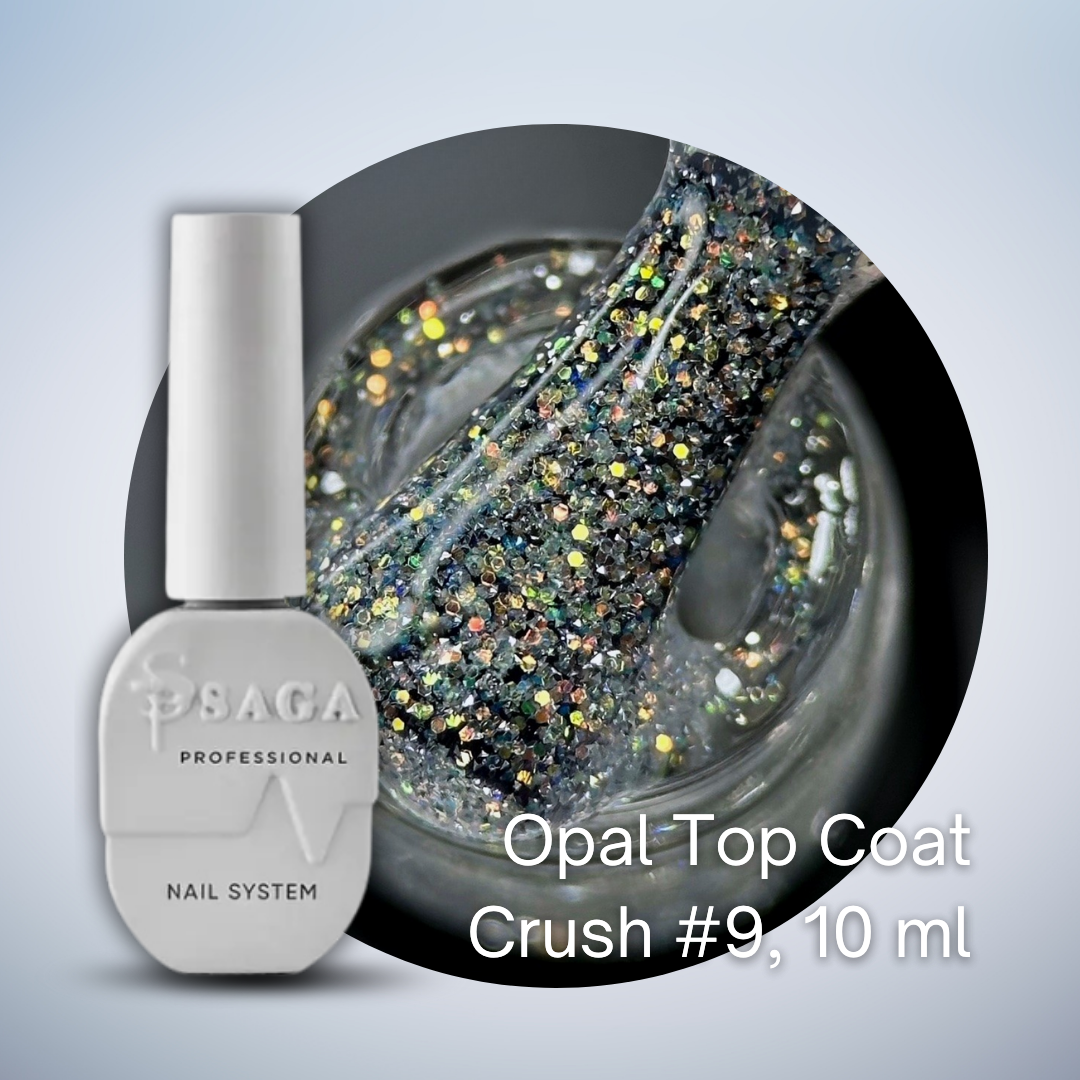 Saga Opal Top Coat, No wipe 10 ml