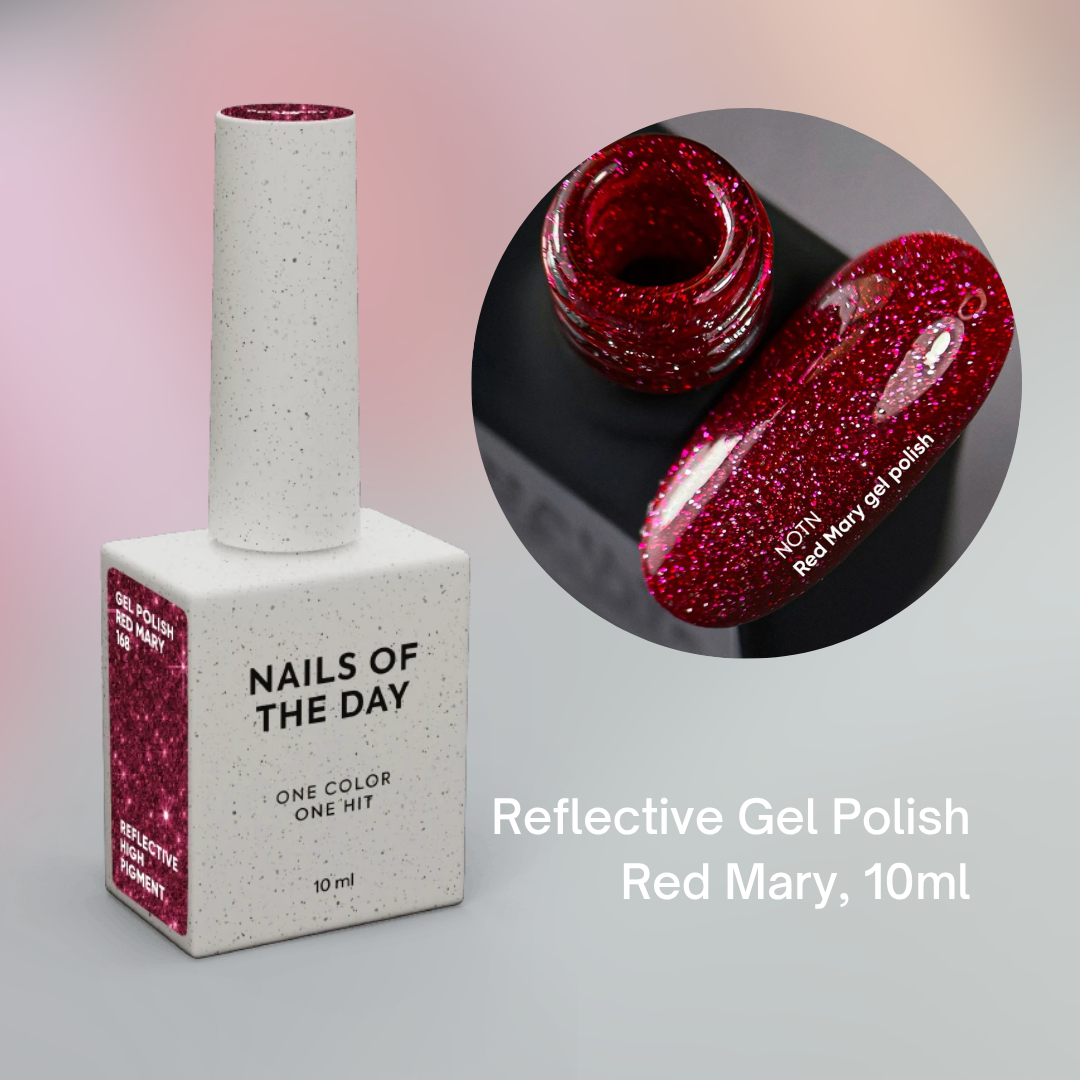 NAILSOFTHEDAY Reflective gel polish, RED MARY 10 ml