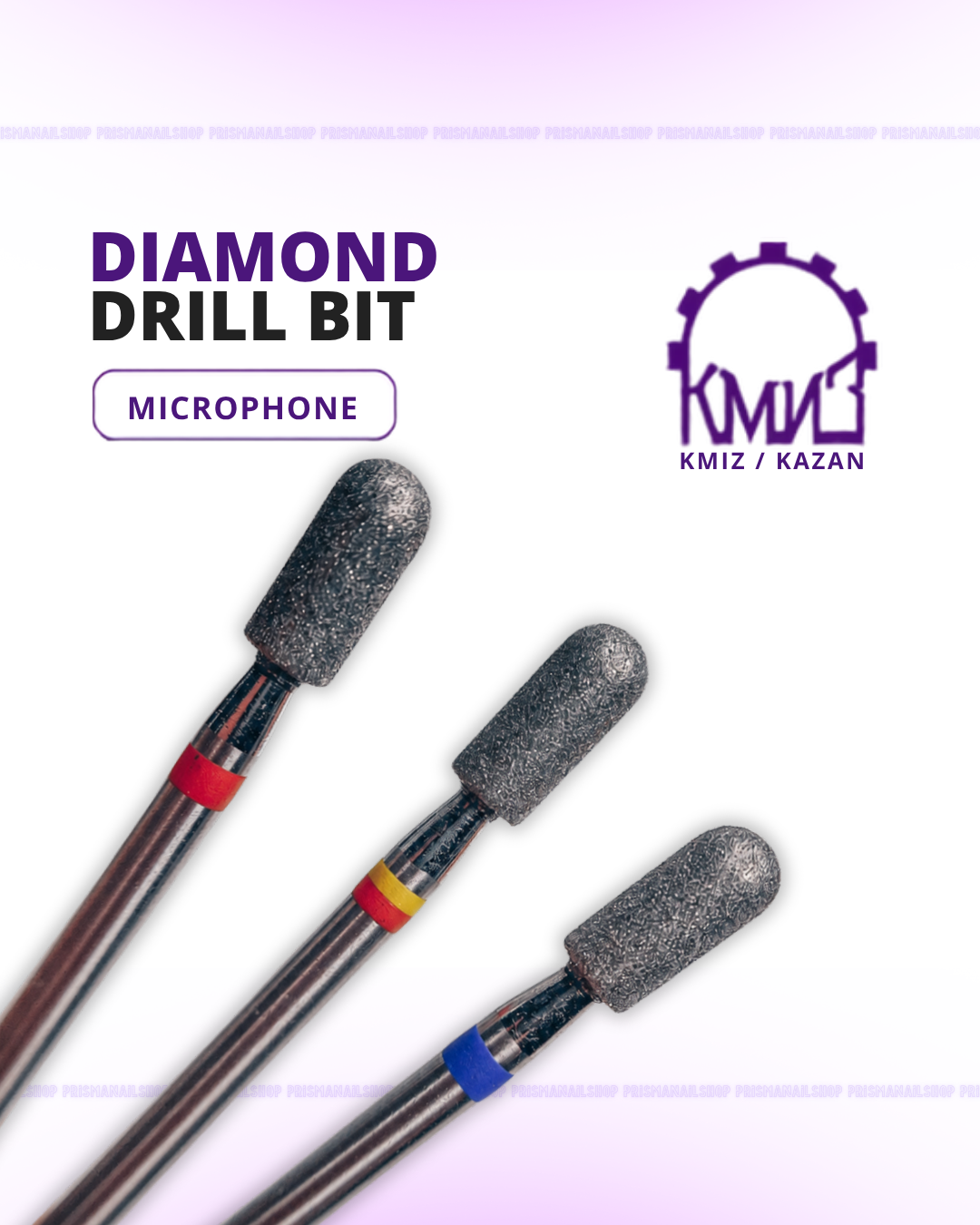 KMIZ Diamond Microphone Nail Drill Bit 3.5 x 8mm