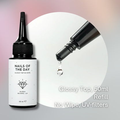 NAILSOFTHEDAY No Wipe Glossy Top Coat, with UV filters