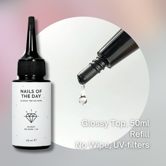 NAILSOFTHEDAY No Wipe Glossy Top Coat, with UV filters