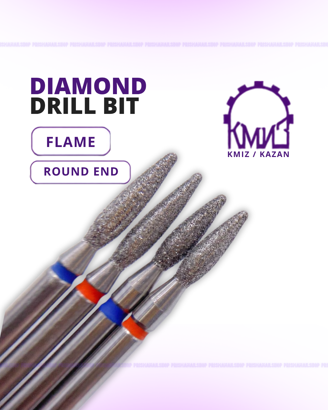 KMIZ Flame Diamond Nail Drill Bit (Round End)