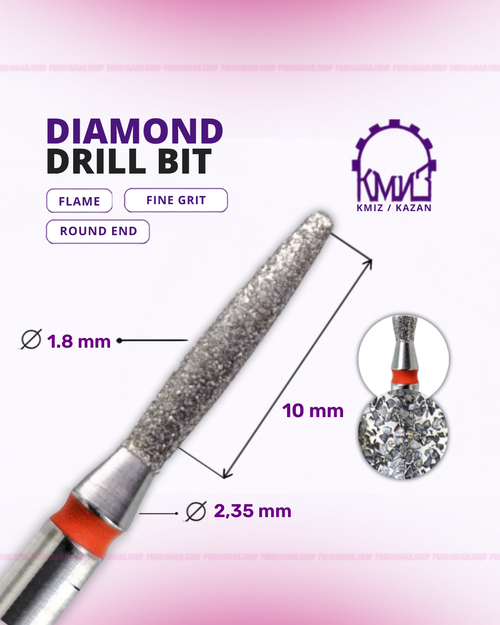 KMIZ Flame Diamond Nail Drill Bit (Round End)