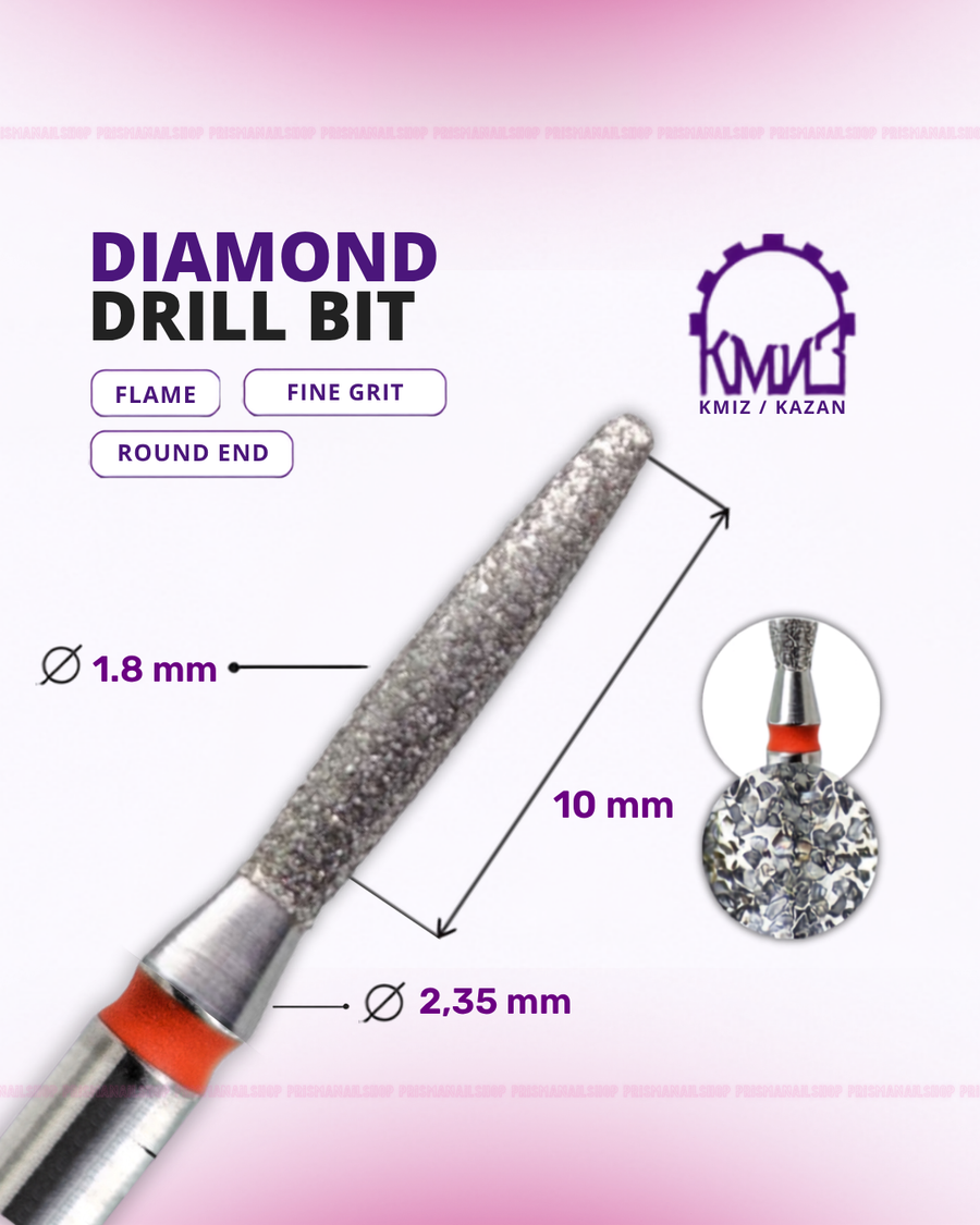 KMIZ Flame Diamond Nail Drill Bit (Round End)