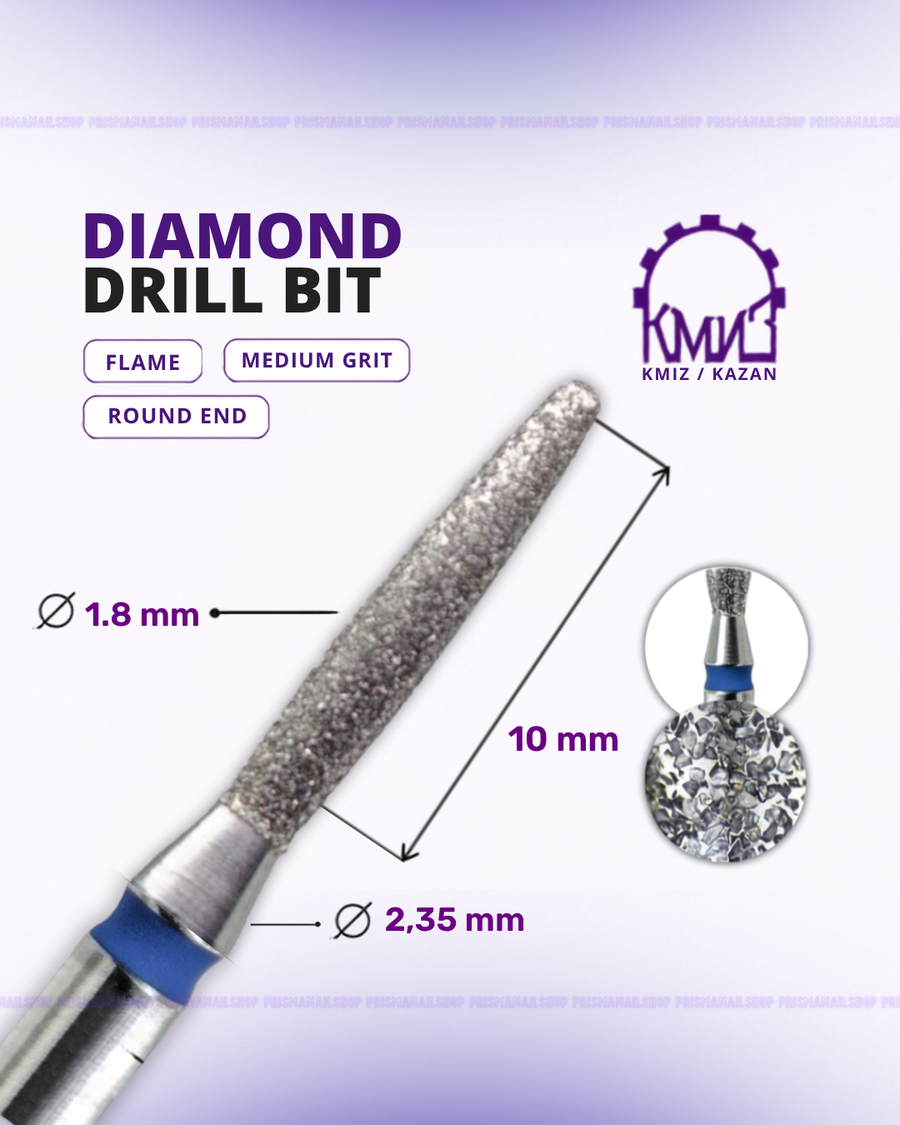 KMIZ Flame Diamond Nail Drill Bit (Round End)