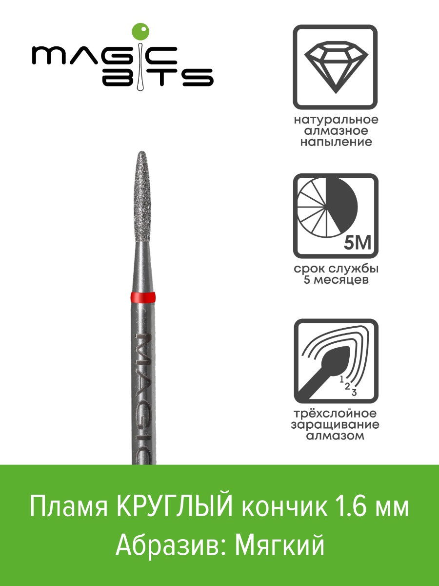 MAGIC BITS Dull Flame Nail Bit 1.6mm
