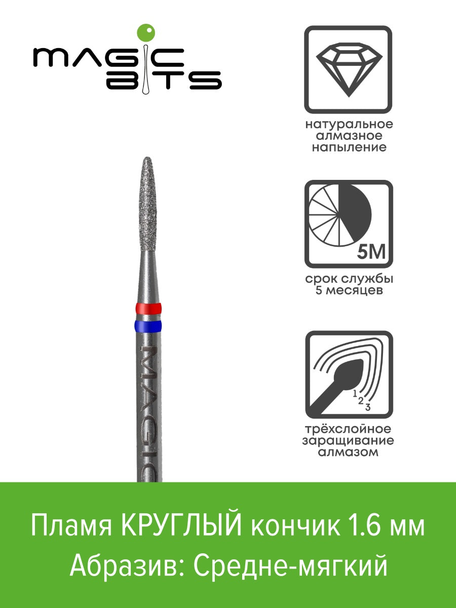 MAGIC BITS Dull Flame Nail Bit 1.6mm