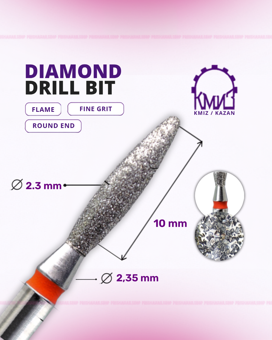 KMIZ Flame Diamond Nail Drill Bit (Round End)