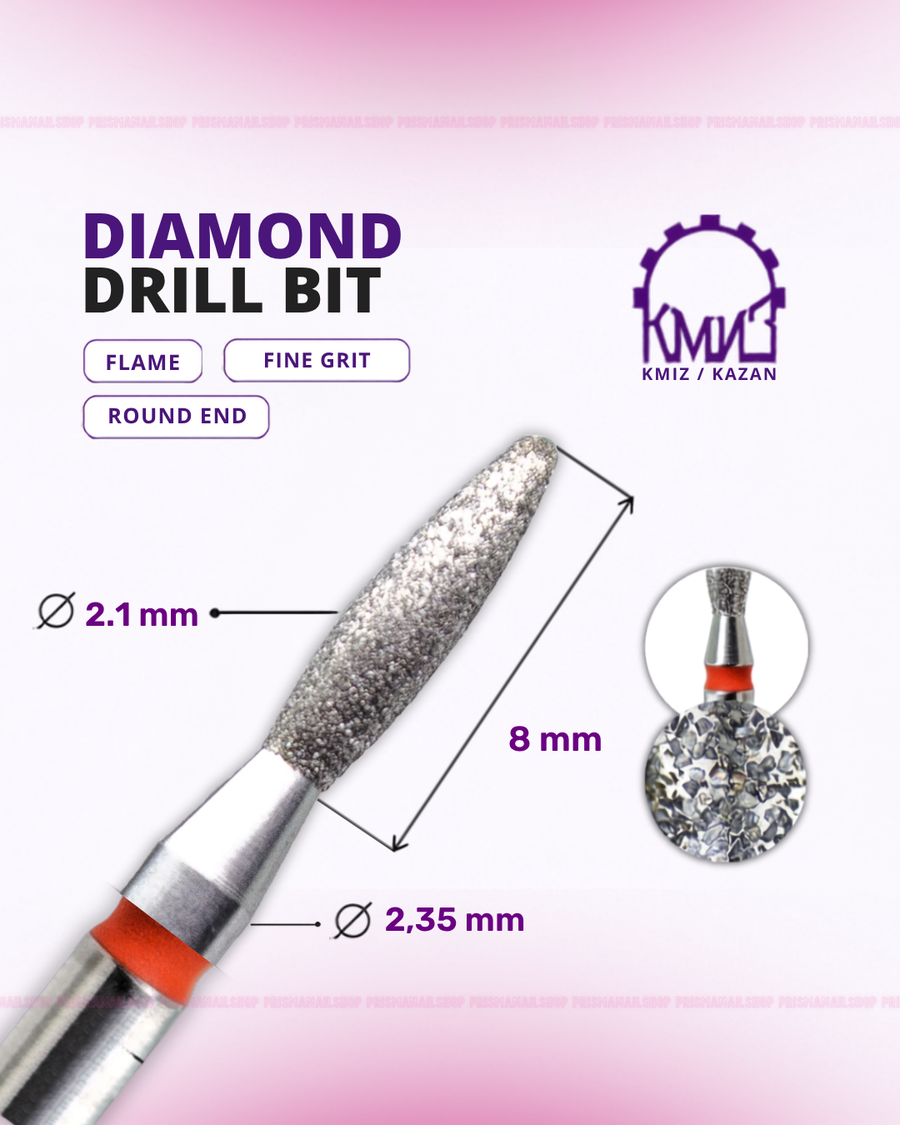 KMIZ Flame Diamond Nail Drill Bit (Round End)