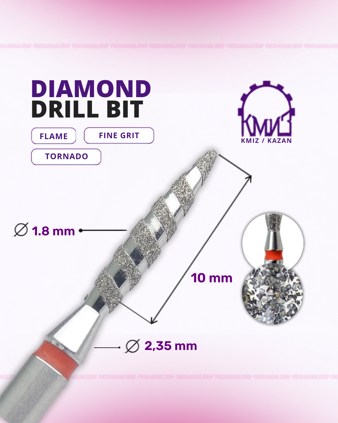 KMIZ Diamond Tornado Flame Nail Drill Bit