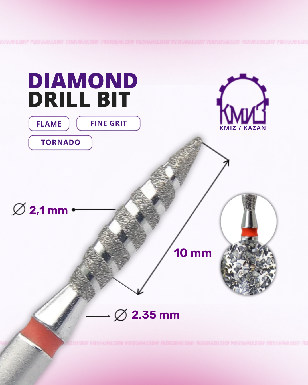 KMIZ Diamond Tornado Flame Nail Drill Bit