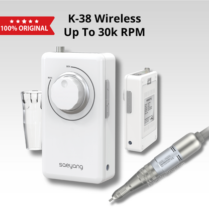 Saeyang K-38 Wireless + H200 (12V) – Electric Nail Drill (30,000 RPM)