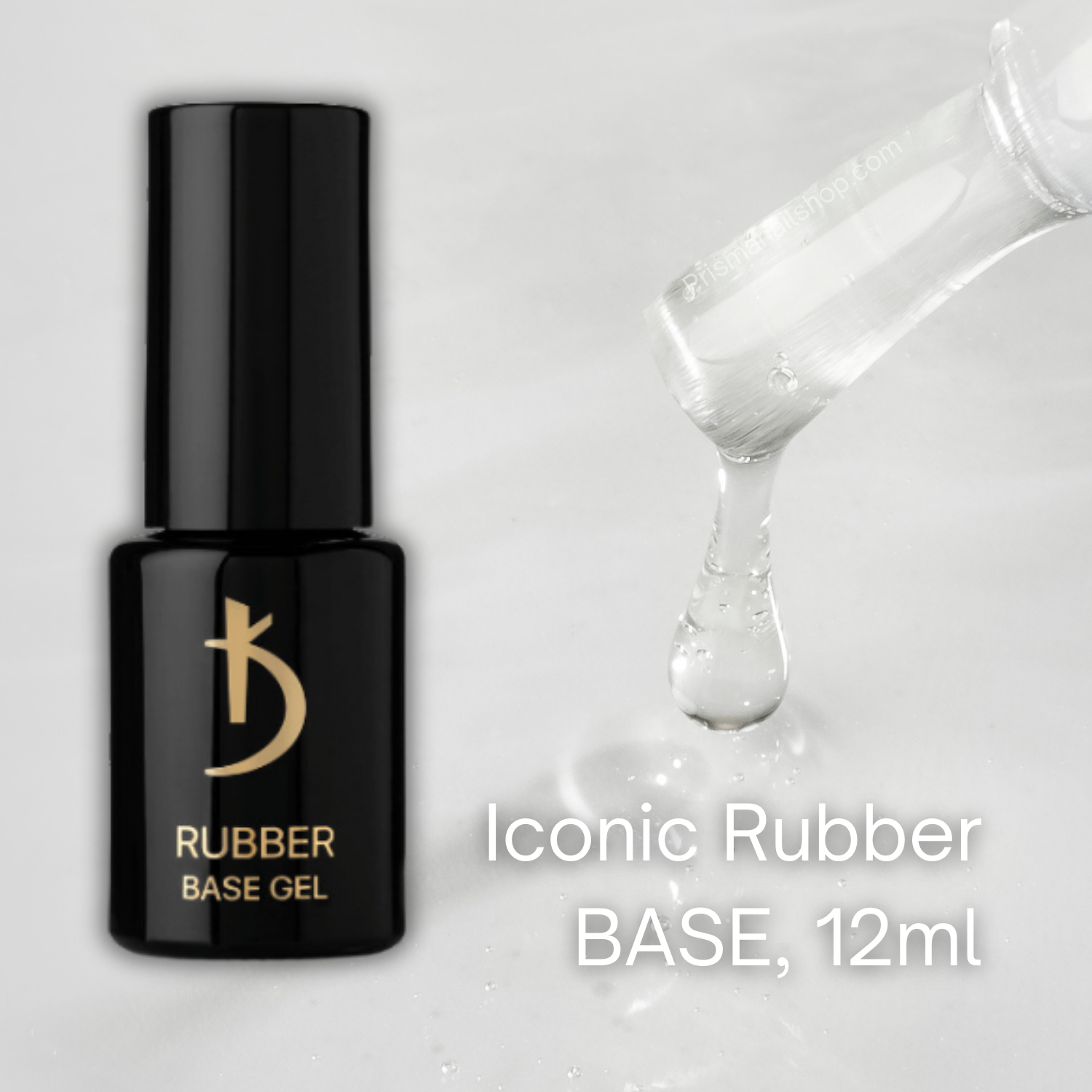 KODI Iconic Clear Rubber Base Gel, 12ml/15ml/30ml in sleek packaging, perfect for easy application and refill.