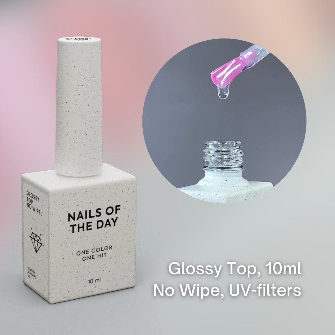 NAILSOFTHEDAY No Wipe Glossy Top Coat, with UV filters