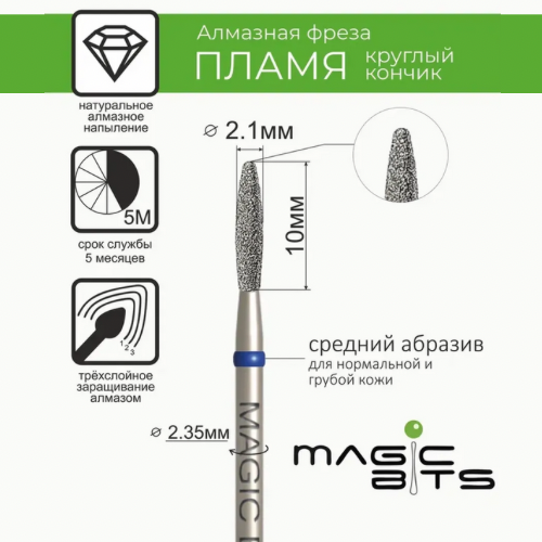 MAGIC BITS Dull Flame Nail Bit 2.1mm