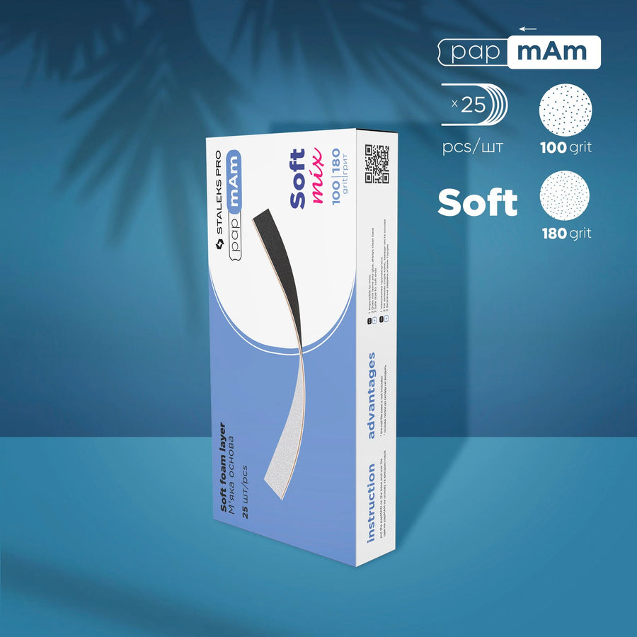 Staleks Disposable double-sided files papmAm Mix on soft foam layer EXPERT 100/180 20 (25 pcs)