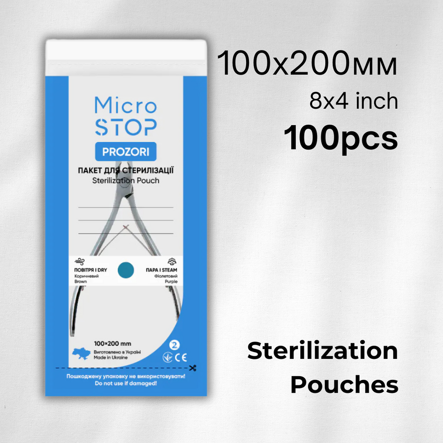 MicroStop PROzori Sterilization Pouches with stickers 100×200 mm (100 pcs)