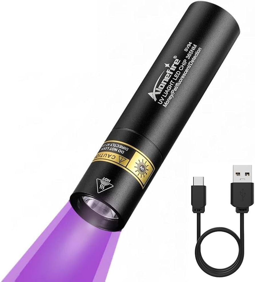 UV Flashlight, 3W rechargeable