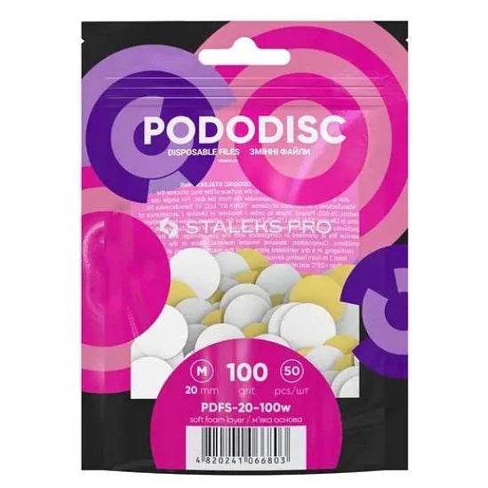Staleks 100 grit, 20 mm, SOFT pads disposable disks(50pcs)