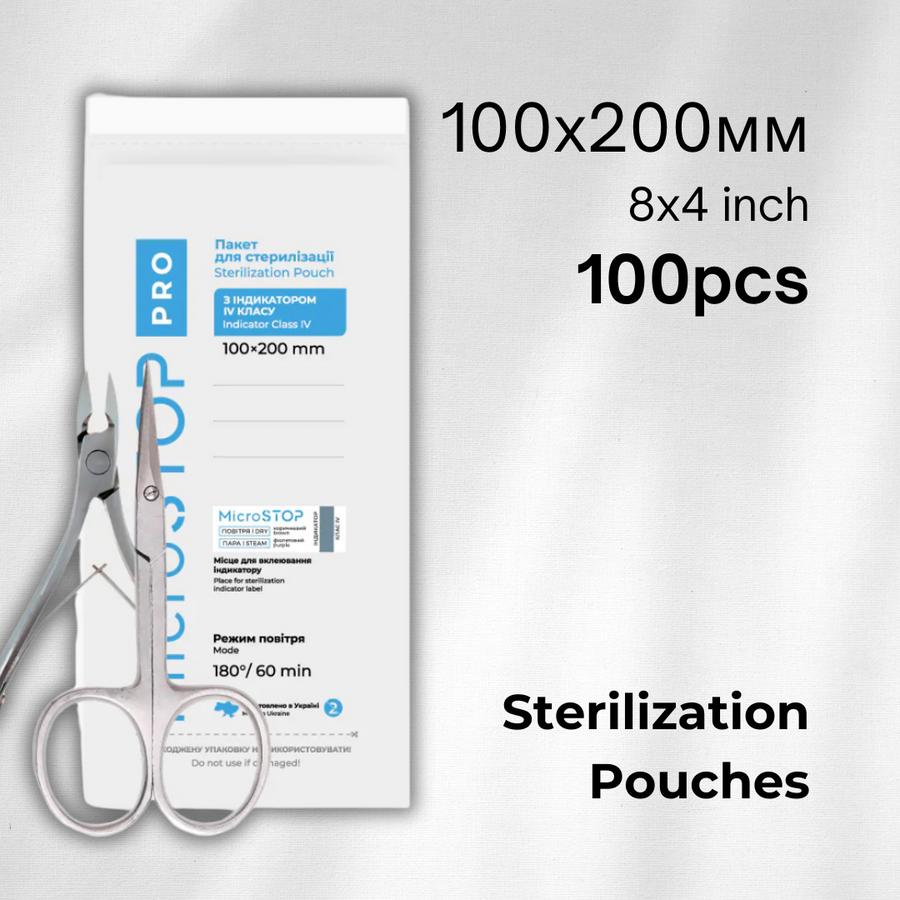 MicroStop Sterilization Pouches PRO 100×200 mm (100 pcs)