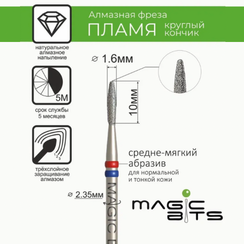 MAGIC BITS Dull Flame Nail Bit 1.6mm