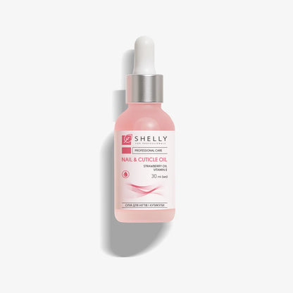 Shelly Nail & Cuticle Oil – Strawberry Extract & Vitamin E, 30 ml