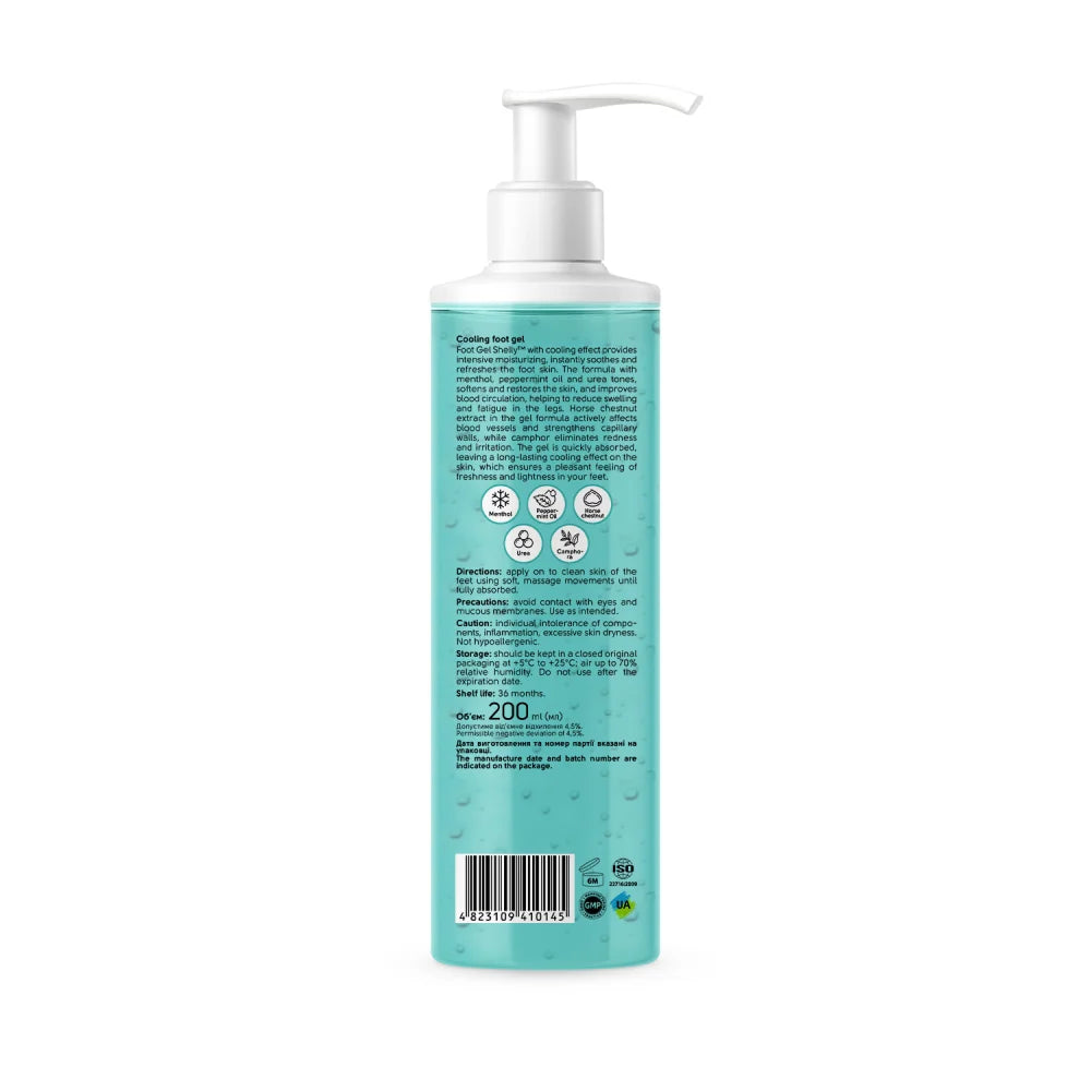 Shelly Cooling Foot Gel with Menthol & Mint Oil, 200 ml