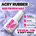 BSG ACRY Rubber Weak Nails clear base 20 ml for weak, thin and soft nails