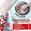 BSG KONFITYUR Hard Builder Gel Low Viscosity 20 ml — 05 Semi-transparent nude, English product card