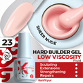 BSG KONFITYUR Hard Builder Gel Low Viscosity 20 ml — 23 Semi-transparent nude, English product card