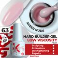 BSG KONFITYUR Hard Builder Gel Low Viscosity 20 ml — 63 Sheer Baby Pink, English product card