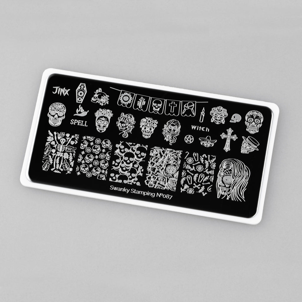 Swanky stamping plate, #087 "Día de los Muertos"