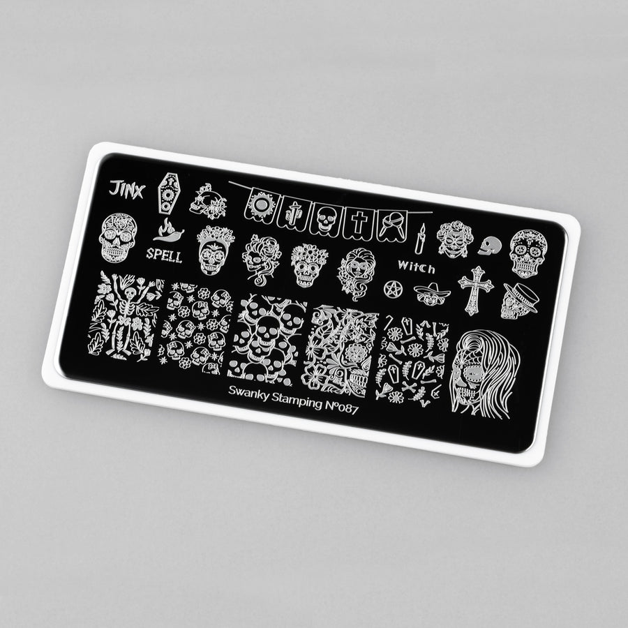 Swanky stamping plate, #087 "Día de los Muertos"