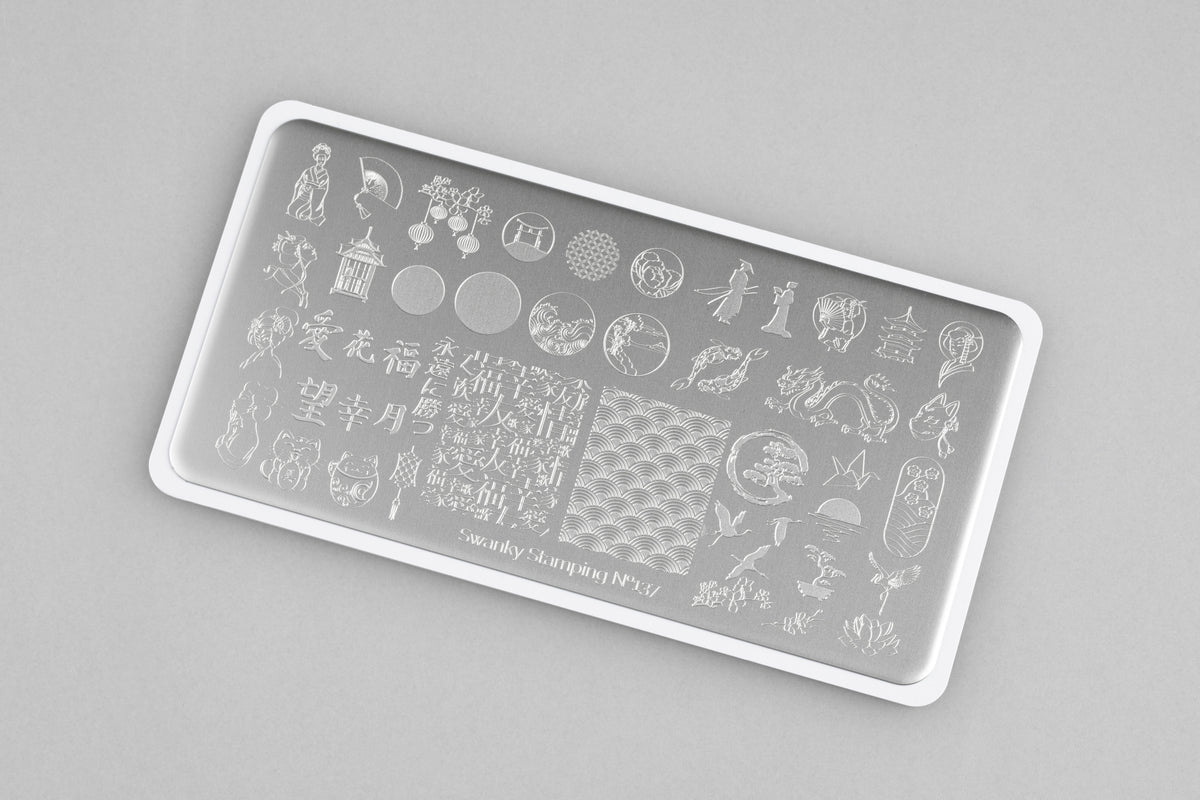 Swanky stamping plate, #137 "China Princess"