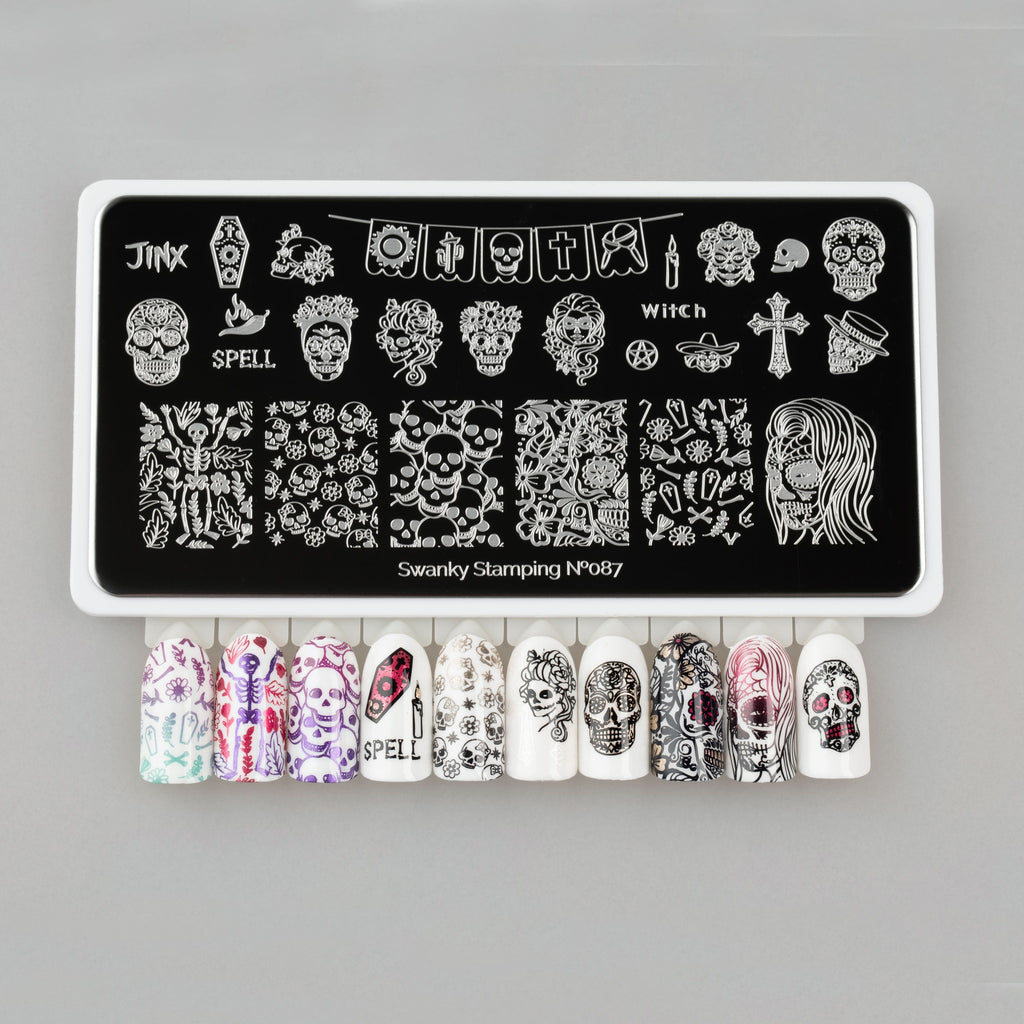 Swanky stamping plate, #087 "Día de los Muertos"