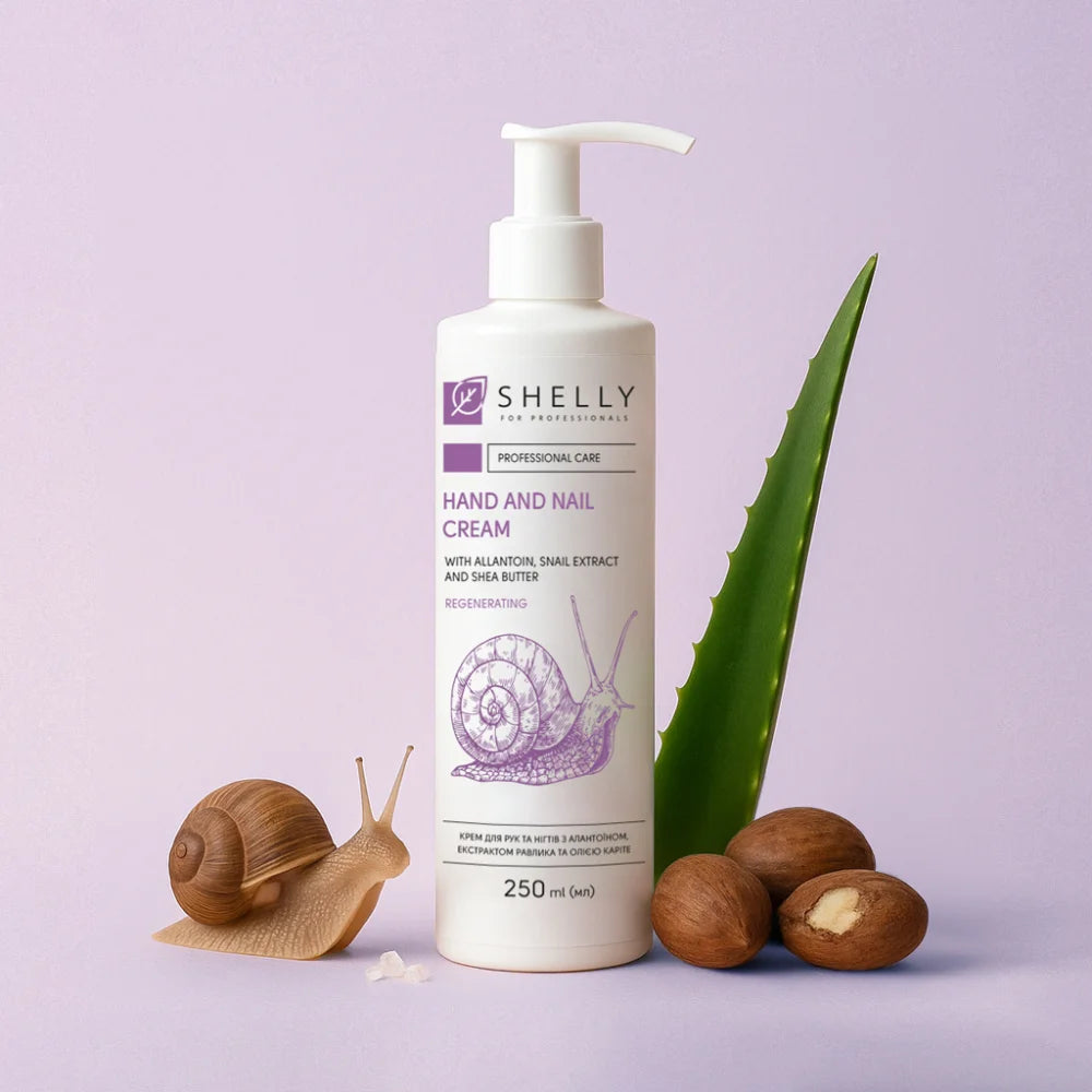 Shelly Hand & Nail Cream with Allantoin, Snail Extract & Shea Butter, 250 ml