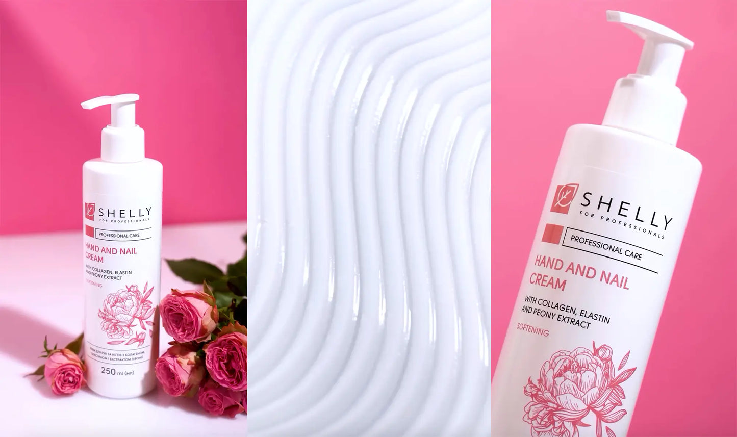 Shelly Hand & Nail Cream with Collagen, Elastin & Peony Extract, 250 ml