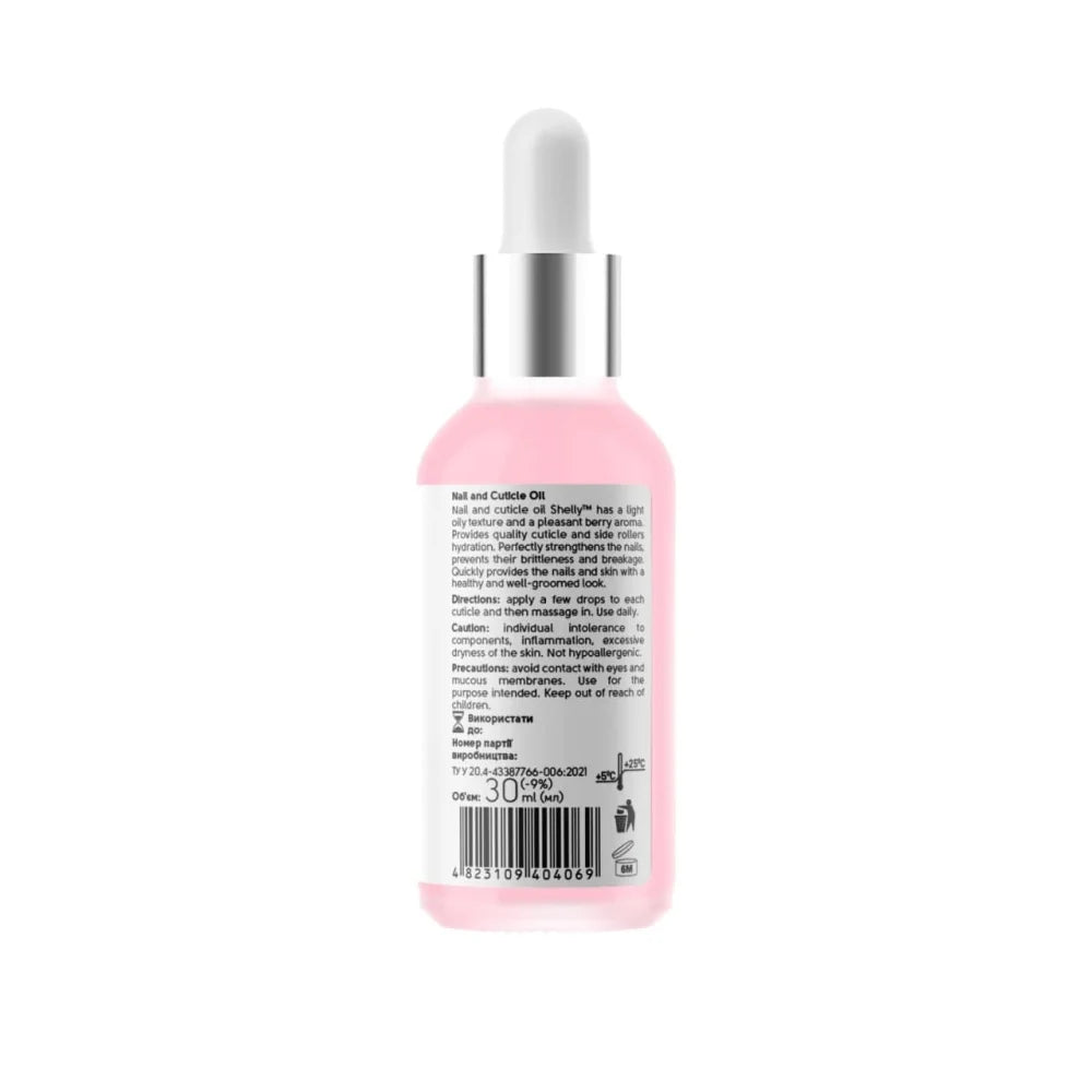 Shelly Nail & Cuticle Oil – Strawberry Extract & Vitamin E, 30 ml