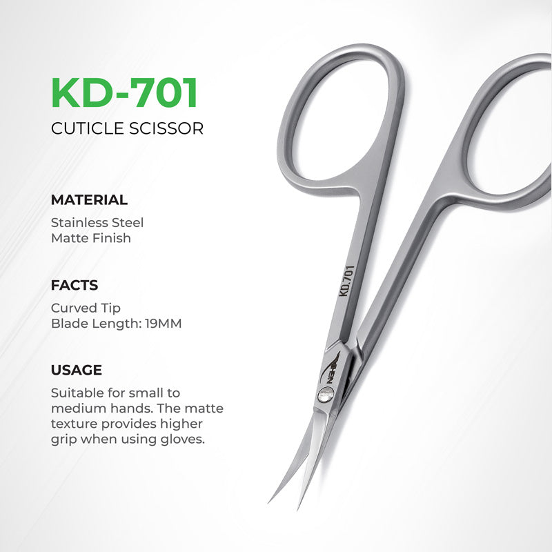 NGHIA KD-701 cuticle scissors — detail view