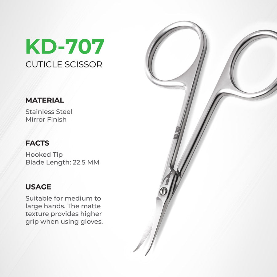 NGHIA KD-707 cuticle scissors — detail view