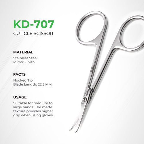 NGHIA KD-707 cuticle scissors — detail view