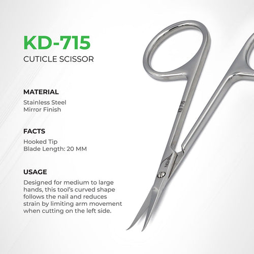 NGHIA KD-715 cuticle scissors — detail view