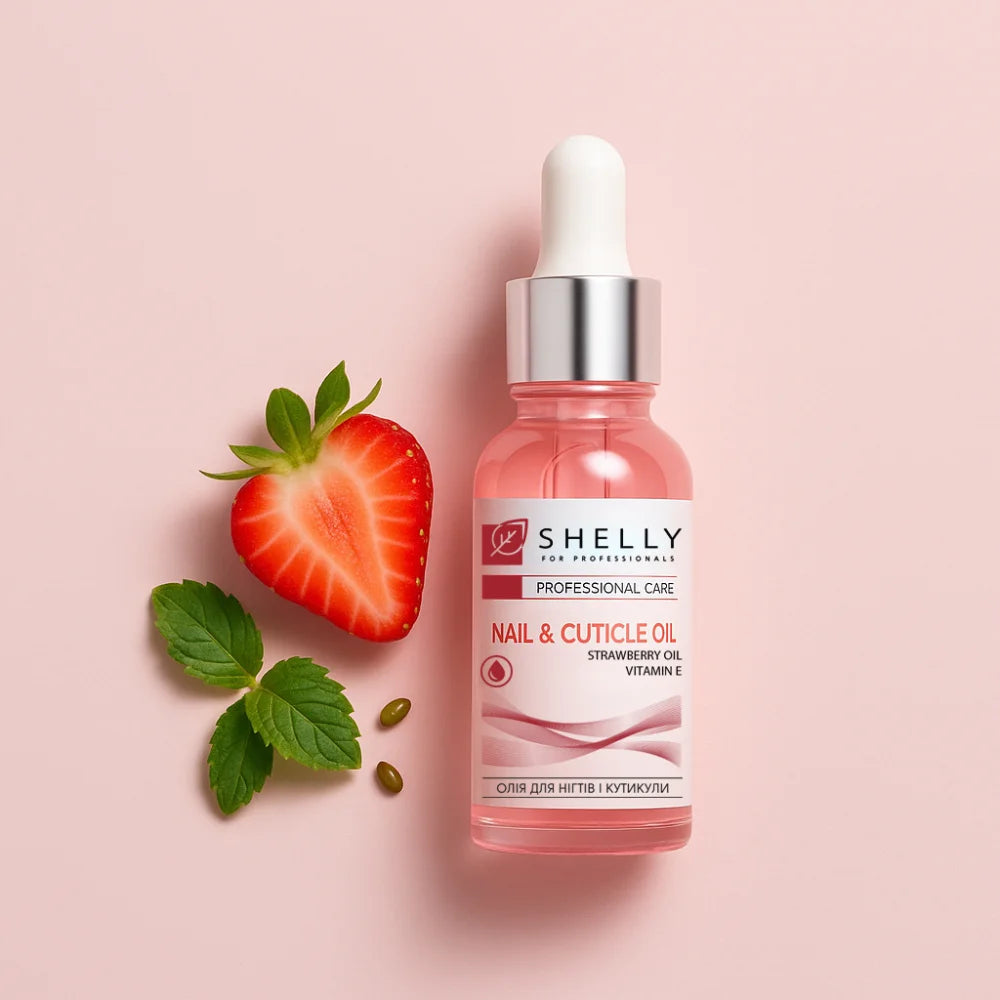 Shelly Nail & Cuticle Oil – Strawberry Extract & Vitamin E, 30 ml